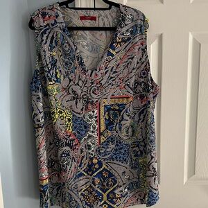 Cyrus Multicolor Printed V-Neck Sleeveless top